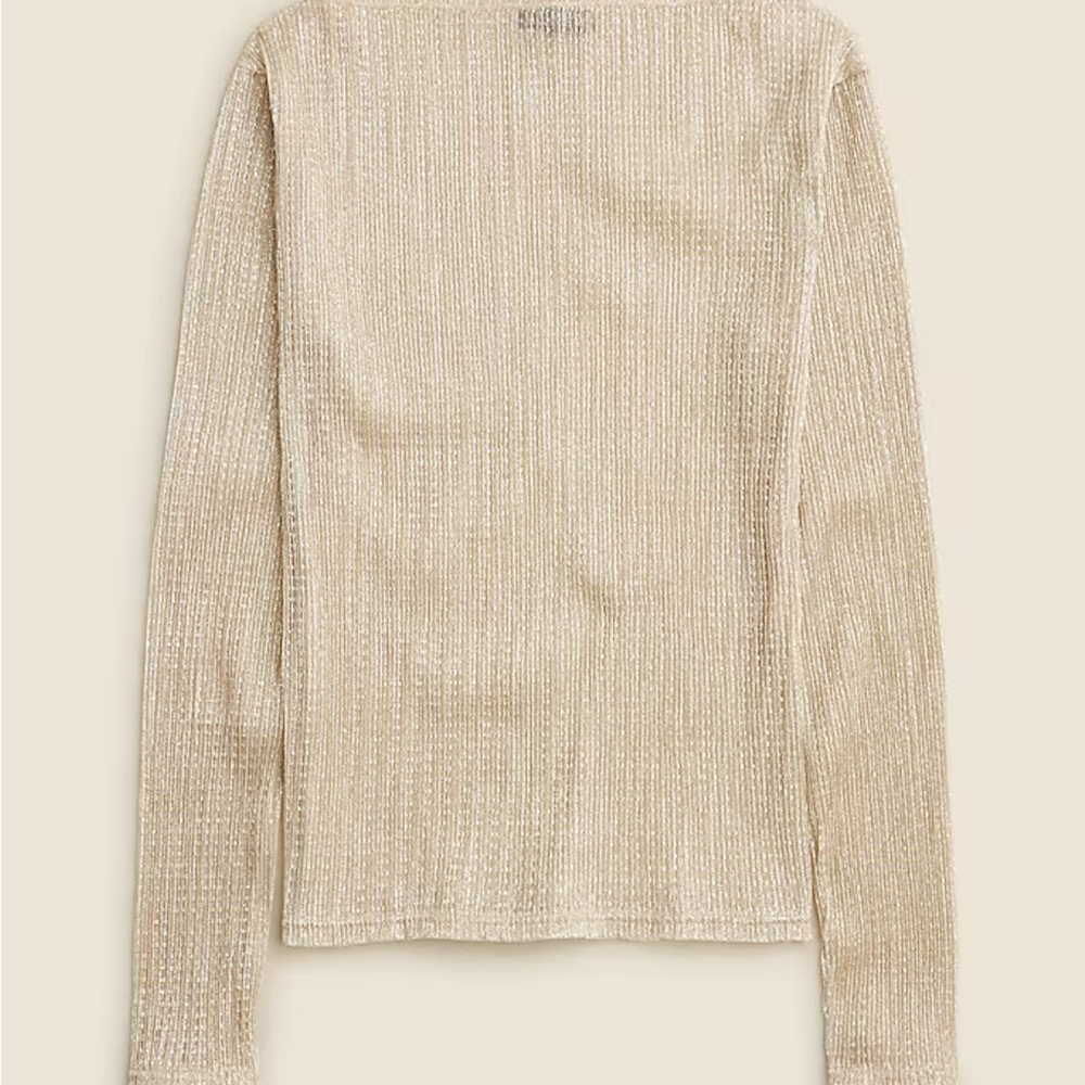 J. Crew Sheer metallic boatneck top
